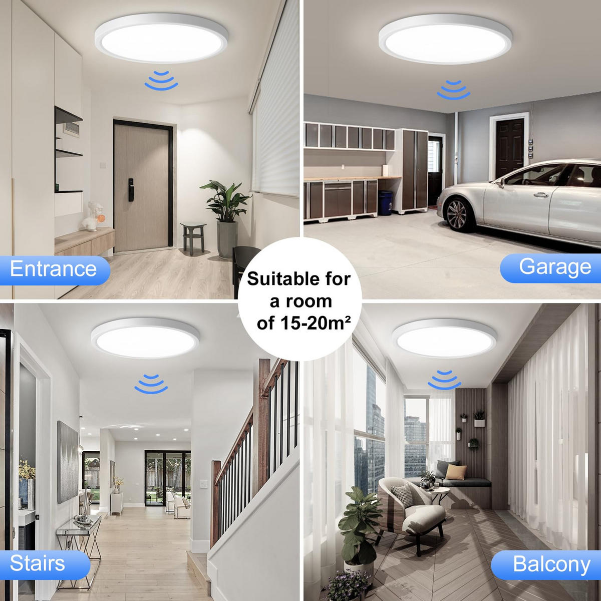 DECKENLEUCHTE LED CE1011FY - Weiß, Kunststoff (23/23/2.4cm) - LOVHAUS