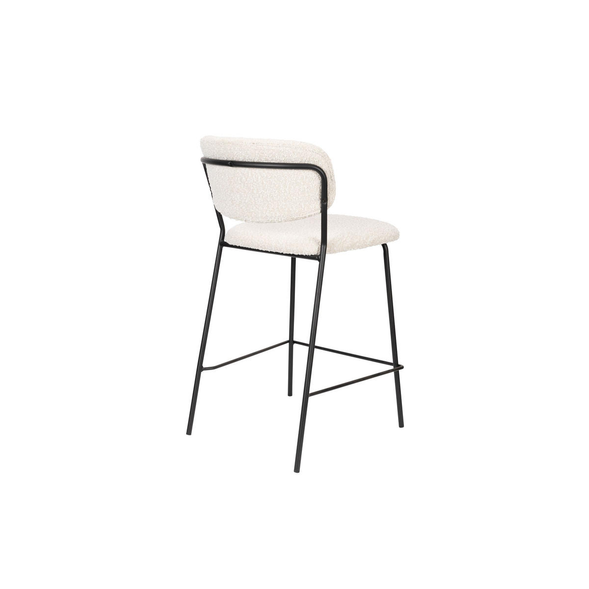 BARHOCKER Jolien 65 cm Schwarz/ Bouclé - 2 er Set - Weiß, Textil (48/89/54cm) - Housecraft Living