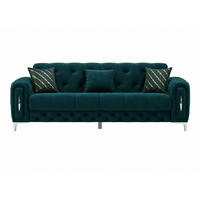 3-SITZER SOFA Patna Grün - Grün, Holzwerkstoff/Kunststoff (240/85/100cm)