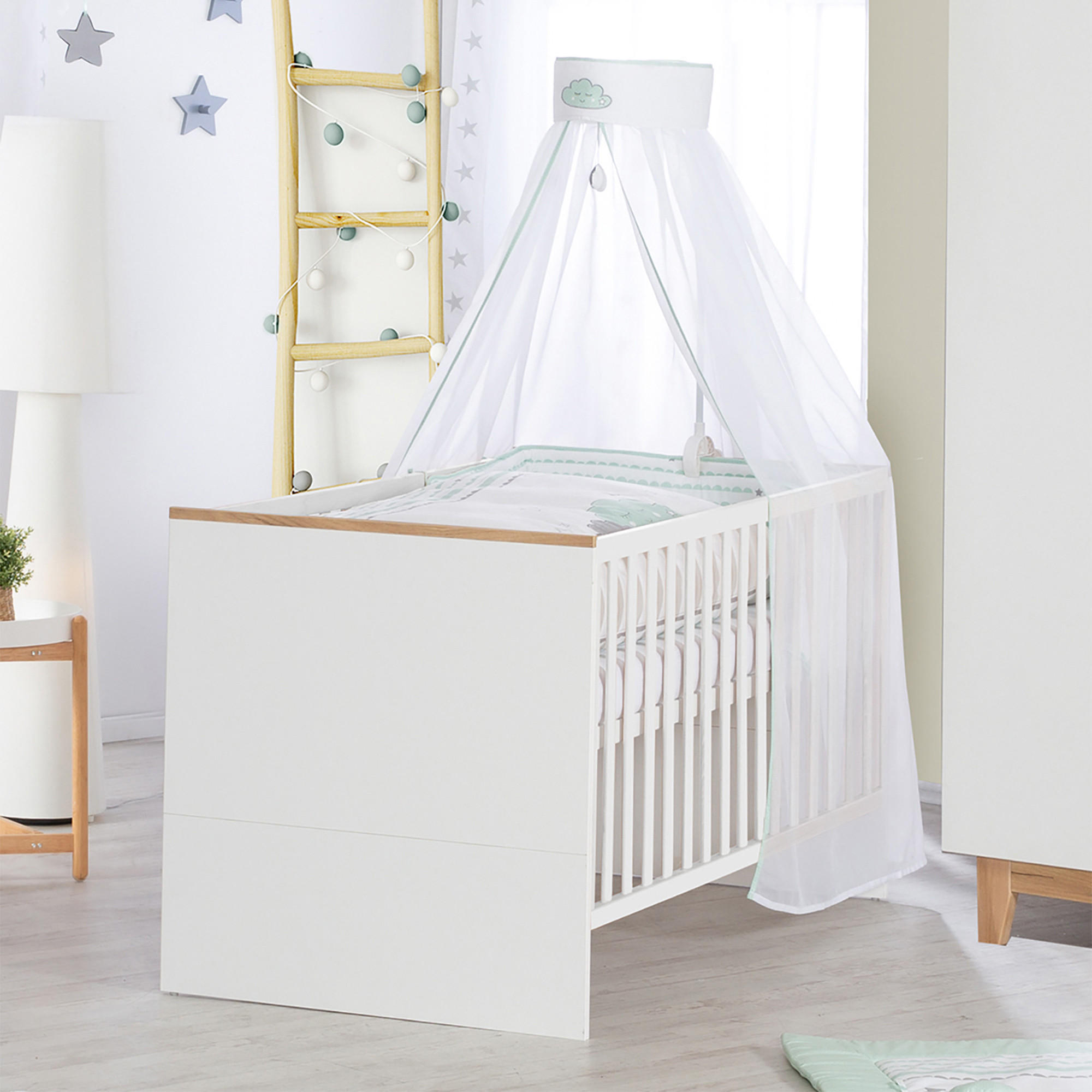 BABYBETT Finn 70 x 140 cm - Weiß, Holzwerkstoff (70/140cm) - Roba