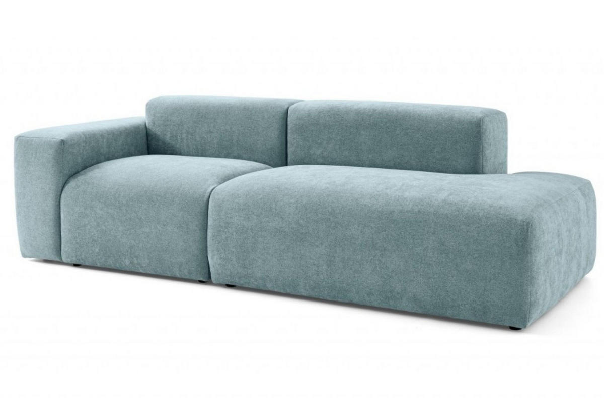 3-SITZER modulares Sofa HEAVEN SET 1 Rechts, Breite 255 cm Webstoff Blaugrau - Blaugrau/Schwarz, Holz/Kunststoff (102/71/255cm) - Muffo