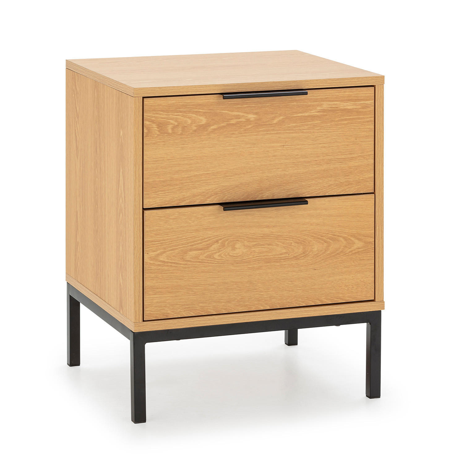 NACHTTISCH Auri 2 schubladen Eichenfarbe - Honigeiche, Holzwerkstoff (50/55/40cm) - VS Venta-stock