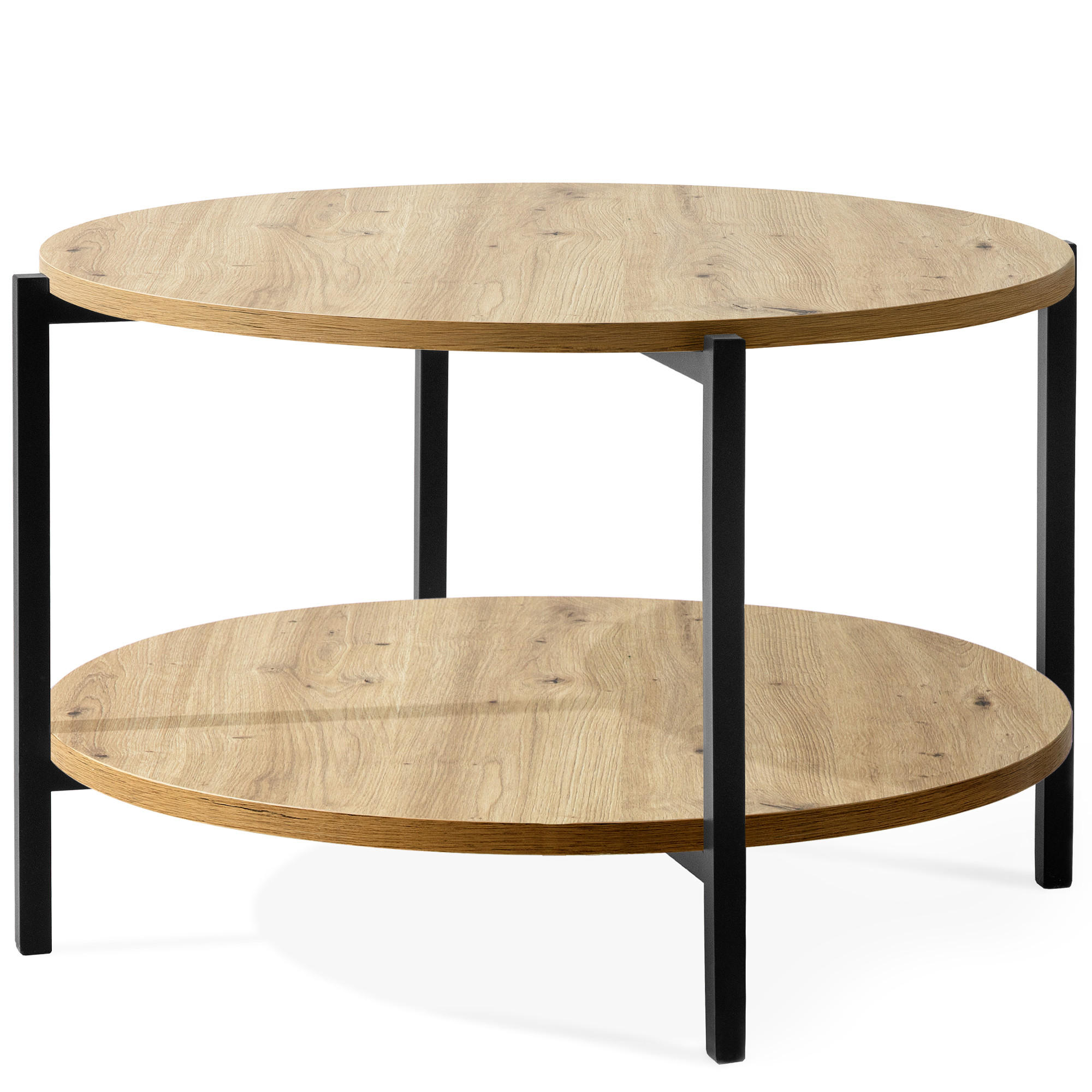 COUCHTISCH HEIRO Kaffeetisch - Eiche Artisan, Holzwerkstoff/Metall (69/69/45cm) - KONSIMO®