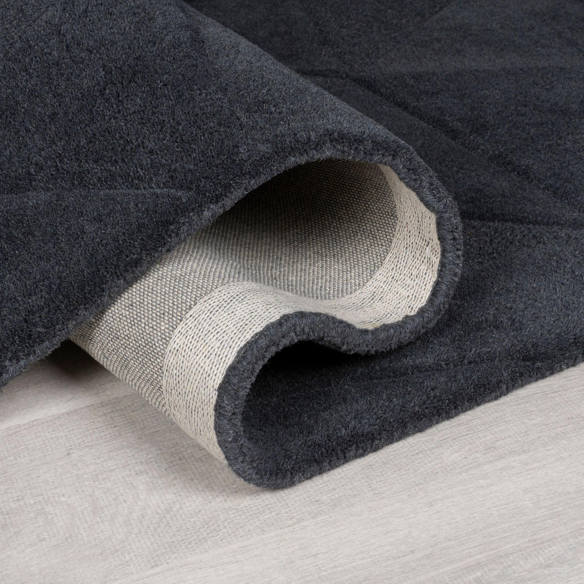 WOLLTEPPICH Hoch-Tief-Design, designstark DEBEN TROY, Anthrazit 200x290 cm - Anthrazit, Textil (200/290cm) - KADIMA DESIGN