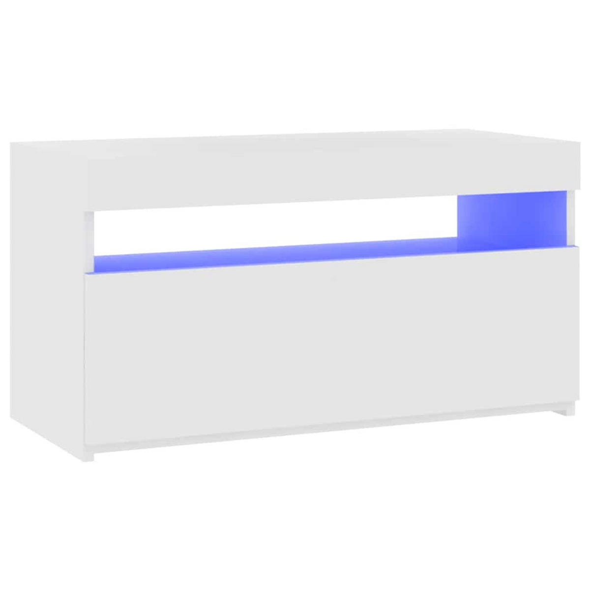 TV-SCHRANK Mit Led-Leuchten Weiss 75/35/40 Cm - Weiß, Holzwerkstoff (36.5/40/140cm) - vidaXL