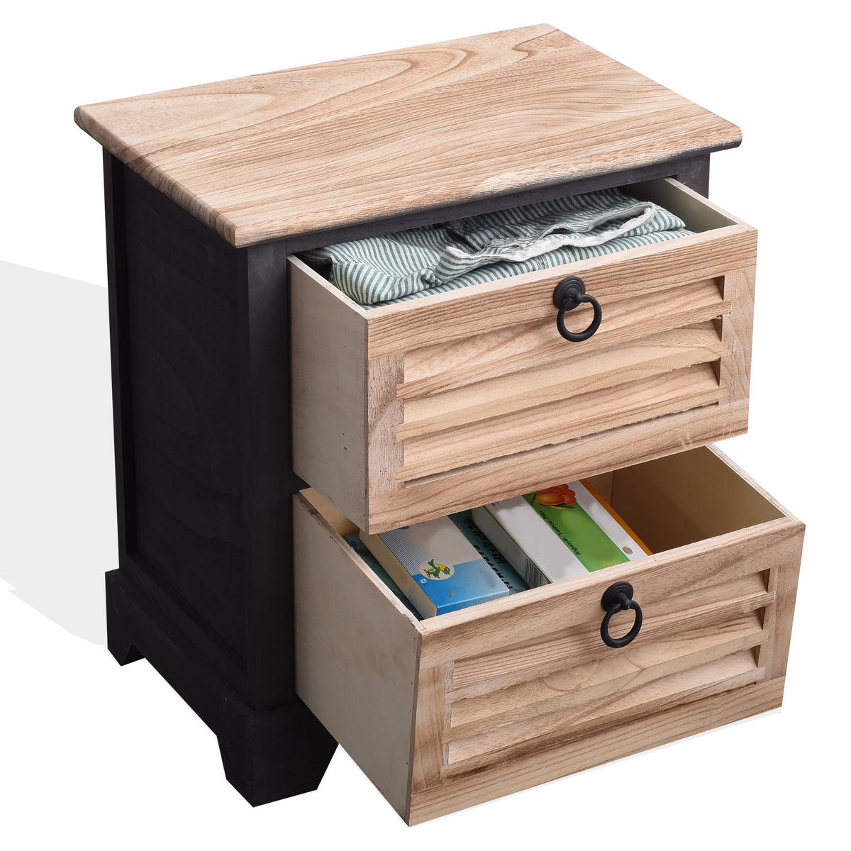 NACHTTISCH Schwarz 27/40/45 cm - Schwarz, Holz (27/45/40cm) - Mobili Rebecca