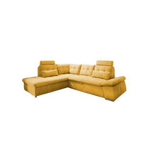 ECKSOFA mit Schlaffunktion, Bettkasten und verstellbarer Armlehne - Chromfarben/Gelb, Textil (260/219cm) - ed exciting design