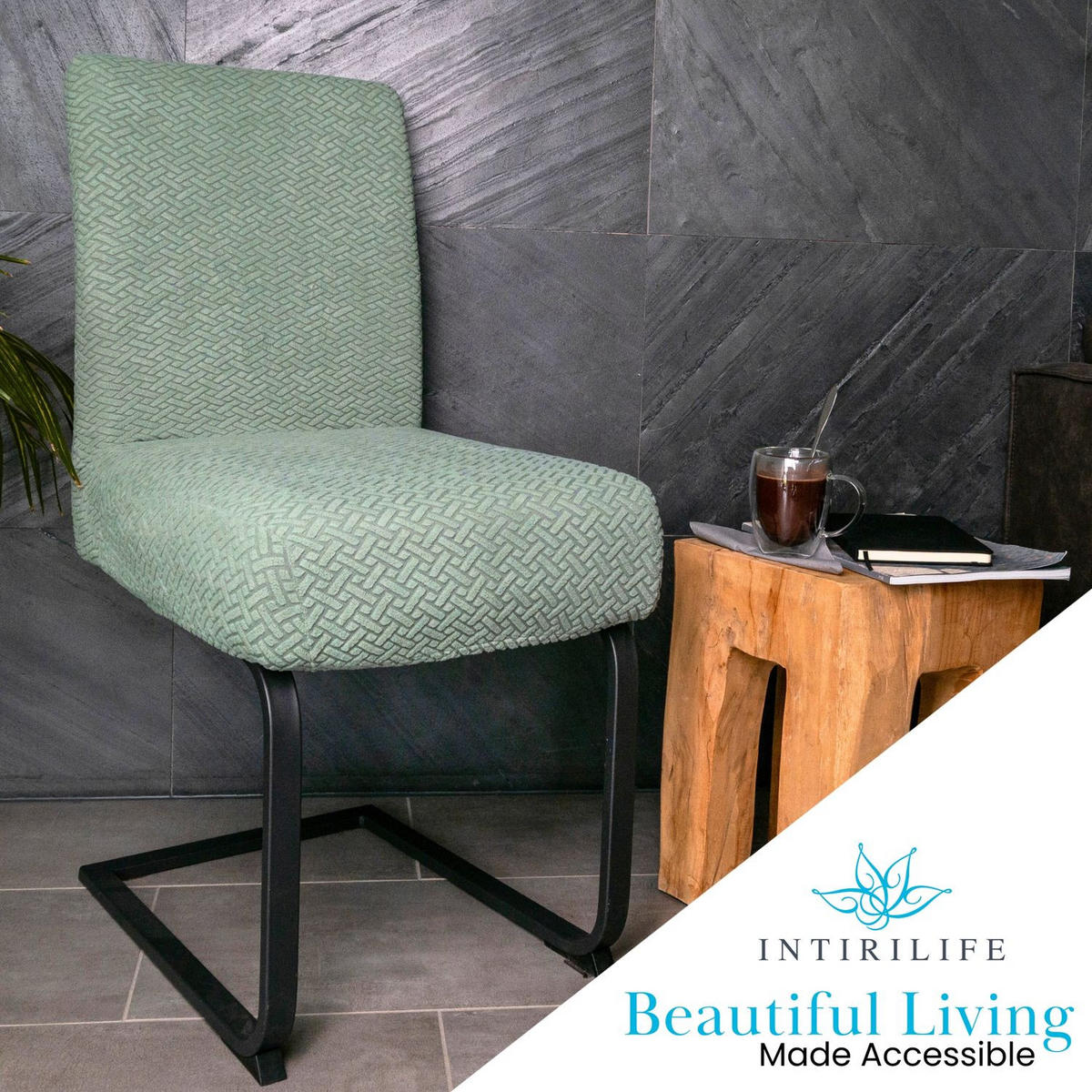 STUHLHUSSE (2-tlg. Set) - Grün, Kunststoff (1/38cm)