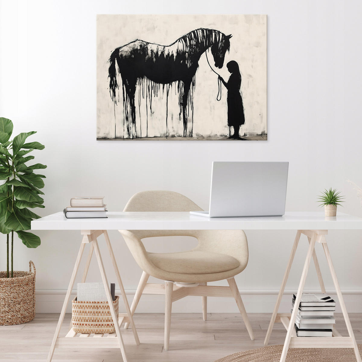 LEINWAND BILDER Abstrakt Banksy Modern Wohnzimmer 60x40 - Multicolor, Holzwerkstoff (60/40cm) - Wallarena