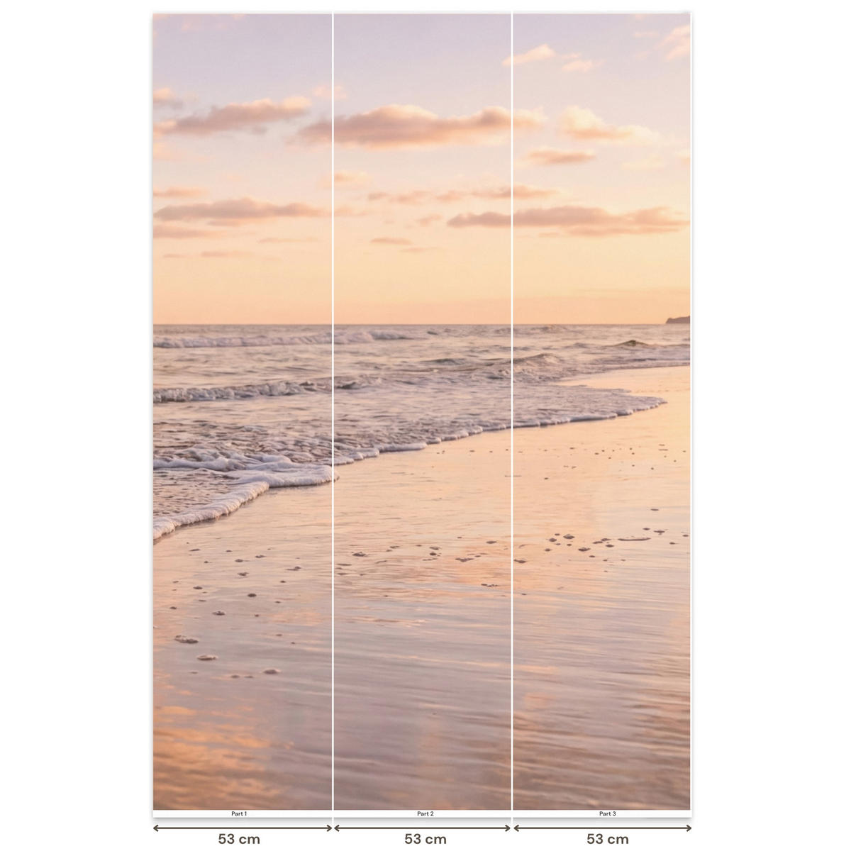 TAPETE - Strand - Brandung - Wolken - 160x240 cm - Hellrosa, Papier (160/240cm) - OnlyWow