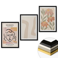 WANDBILDER 3er-Set - 40x60 cm Schwarzer Rahmen - Moderne abstrakte Frau - Schwarz, Kunststoff (40/60cm) - ArtPrintCave