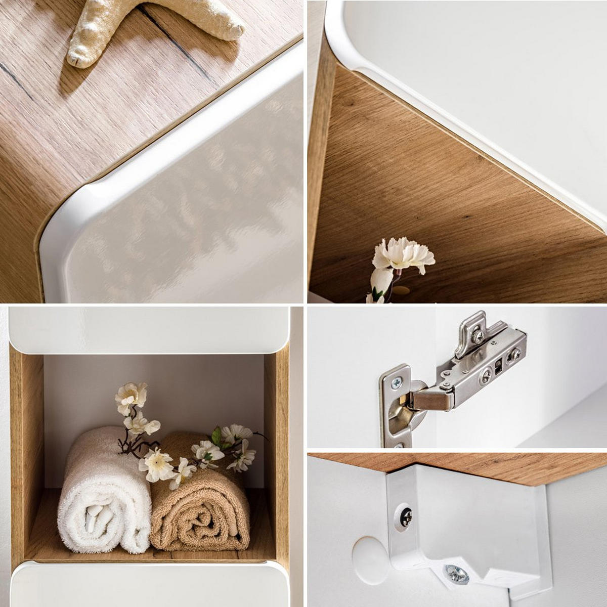 BADMÖBEL-SET 4-TLG. Luton-56 - Weiß, Holzwerkstoff (160/200/46cm) - Lomado