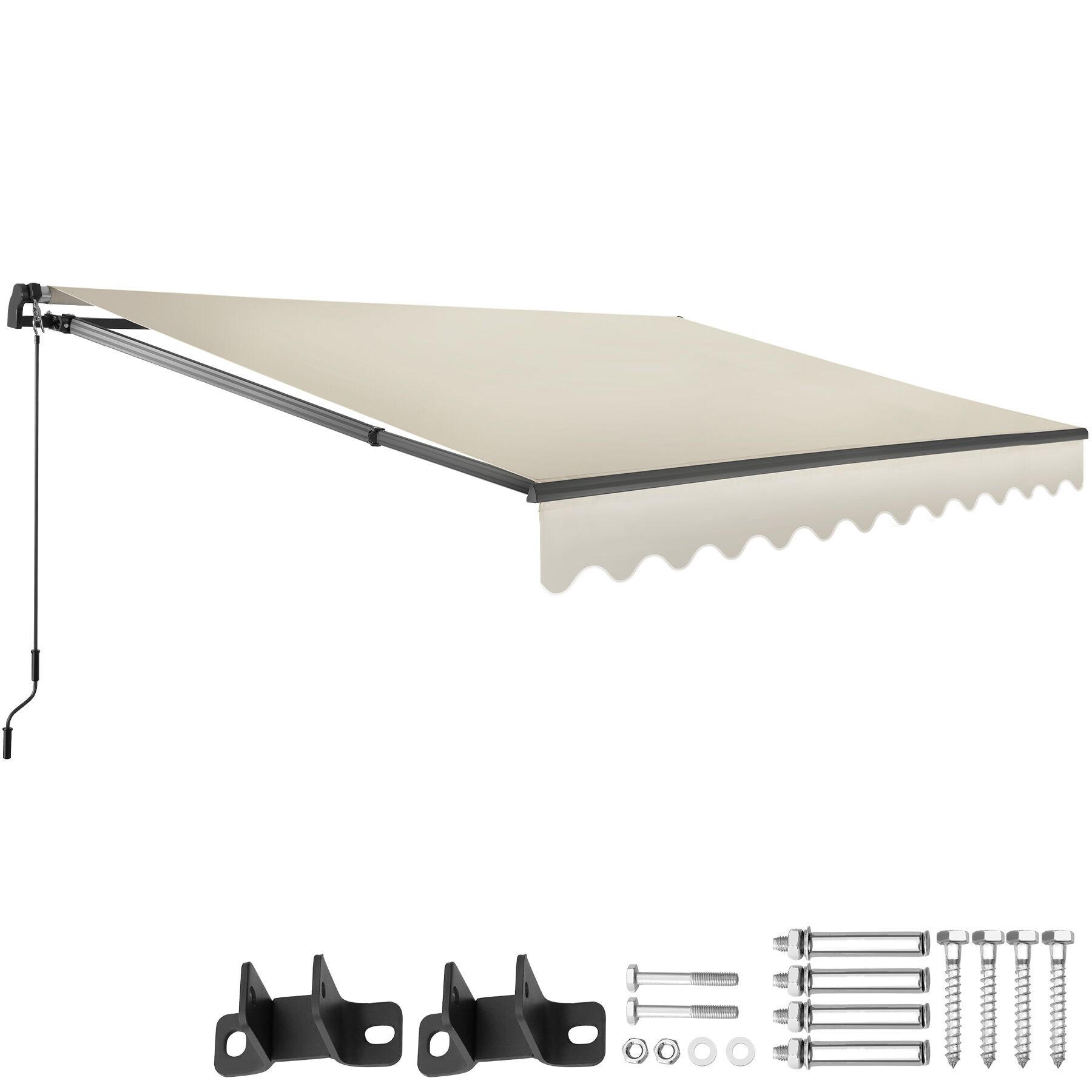 GELENKARMMARKISE Ornella,inkl. Wandhalterung,beige - Beige, Kunststoff (300/41/250cm) - tectake