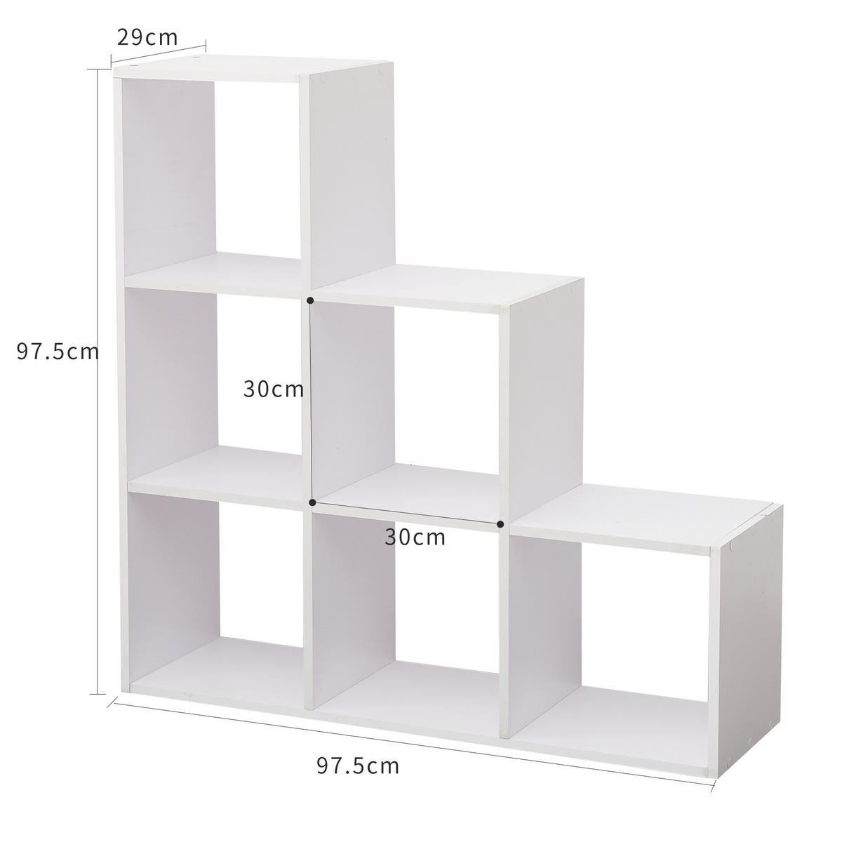 BÜCHERREGAL Weiß 29/98/98 cm - Weiß, Holzwerkstoff (29/98/98cm) - Mobili Rebecca