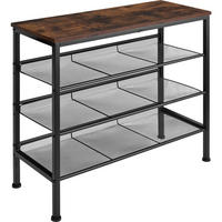 SCHUHREGAL Wolverhampton,75,5 x 30,5 x 69,5 cm,Industrial Holz dunkel, rustikal - Rostfarben, Holz (30.5/69.5/75.5cm) - tectake