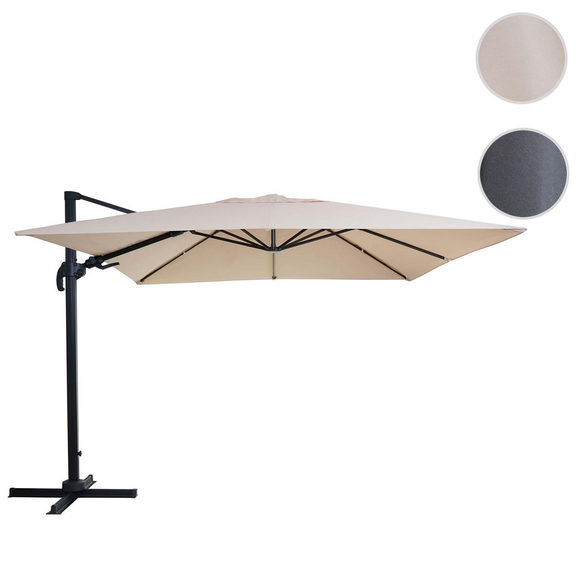 AMPELSCHIRM Cremeweiß 300/400 cm - Weiß, Textil (400/360cm) - MCW