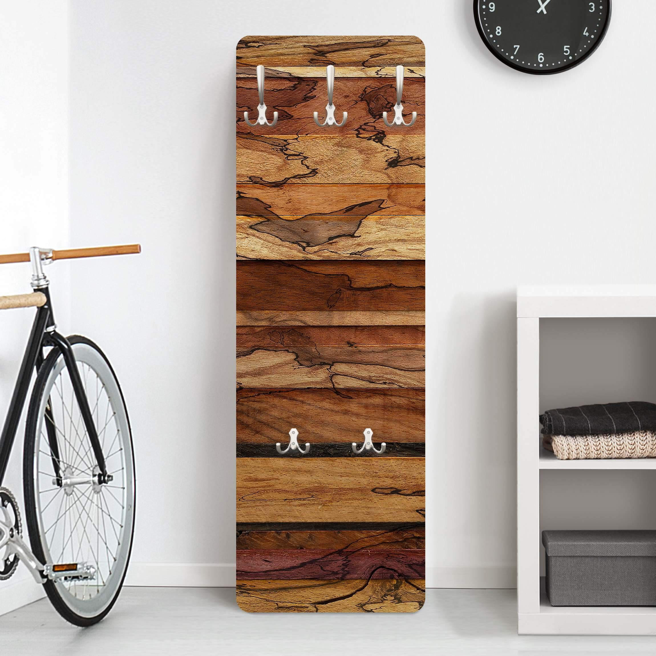 WANDGARDEROBE - Woody Flamed 34/105 cm - Braun, Holzwerkstoff (34/105/1.6cm) - Bilderwelten