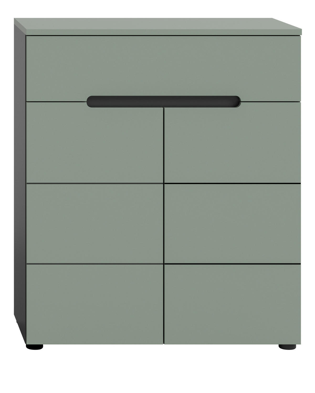 SCHUHKOMMODE Salbei grün, Basalt Grau 80 x 94 cm, Flurkommode mit Soft-Close - Salbeigrün/Schwarz, Holzwerkstoff/Kunststoff (80/94/37cm) - Inn.Furn