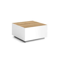 COUCHTISCH QUADRA - Hellbraun/Weiß, Holzwerkstoff (65/65/35cm) - Meblini