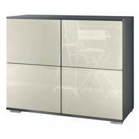 KOMMODE Rova Creme Hochglanz - Creme, Holzwerkstoff (92.5/75.5/35cm) - Vladon