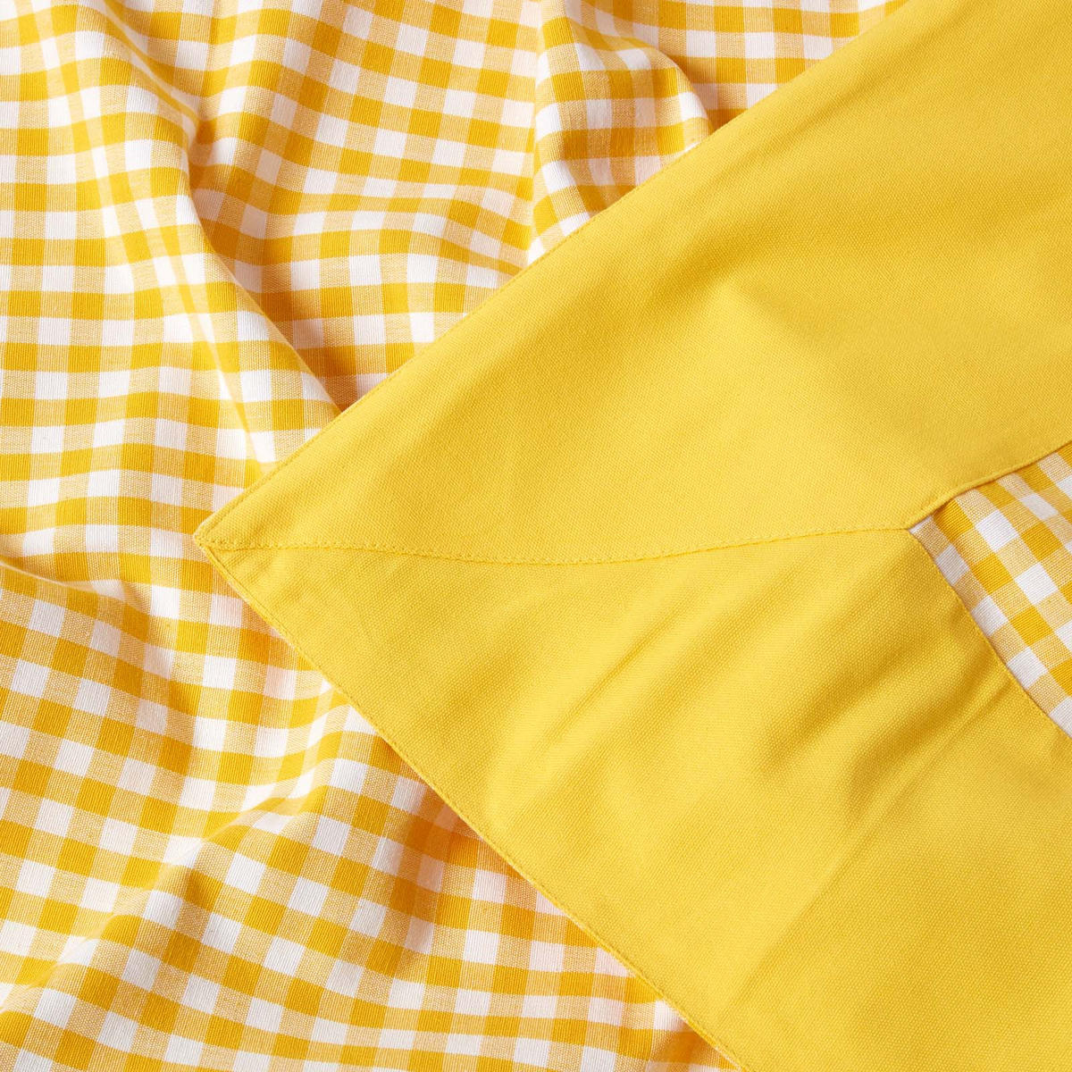 ÜBERWURF 150/200 cm, Vichy Karo 100% Baumwolle - Gelb, Textil (150/200cm) - Homescapes