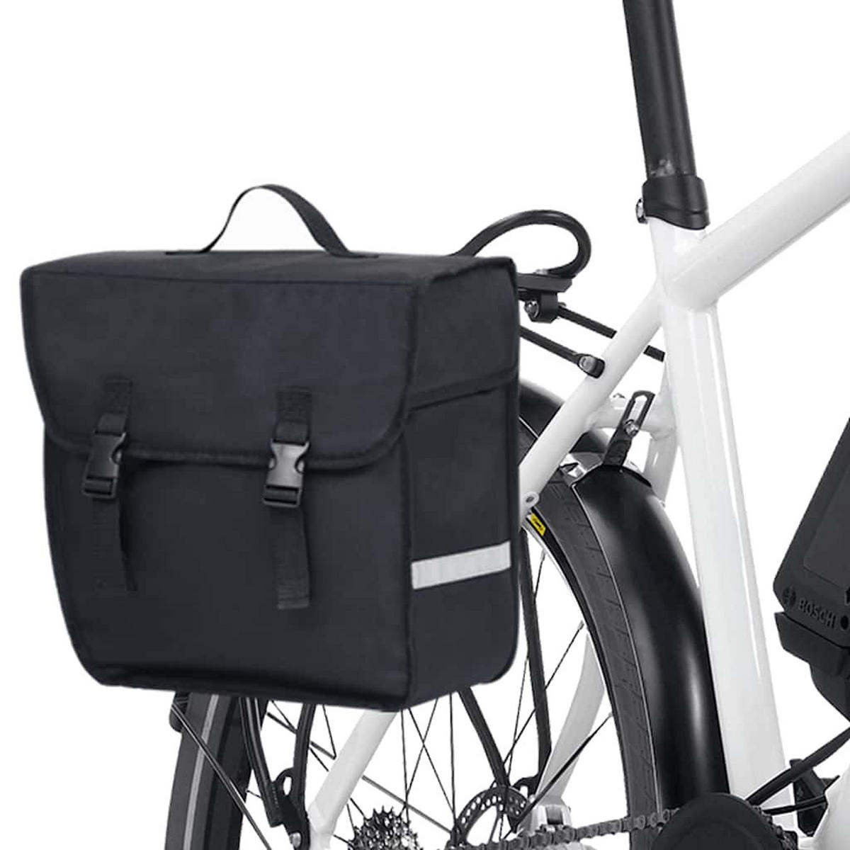 FAHRRADTASCHE Für Gepäckträger Wasserdicht 21 L Schwarz - Schwarz, Textil (18/30/38cm) - vidaXL
