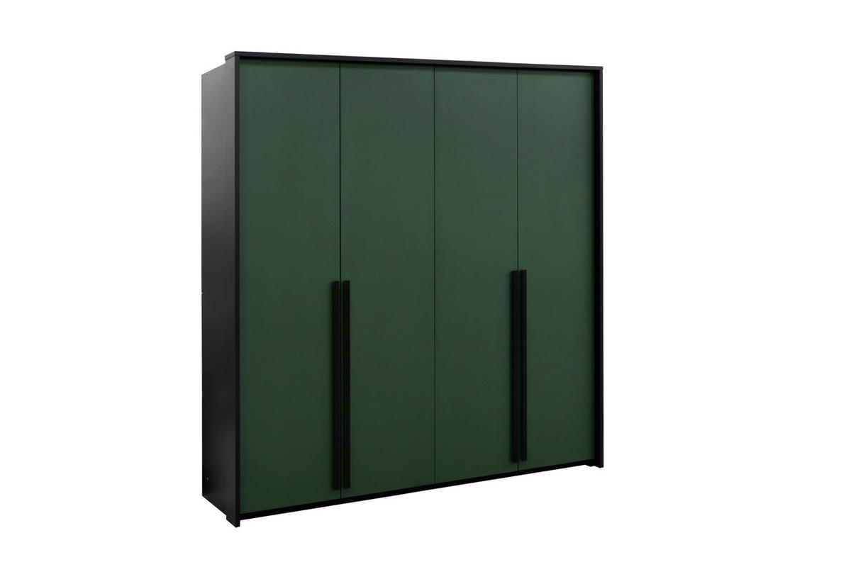 KLEIDERSCHRANK GENEVE 210/217/65 cm in Dunkelgrün - Dunkelgrün, Holzwerkstoff (210/217/65cm) - Deine Möbel 24