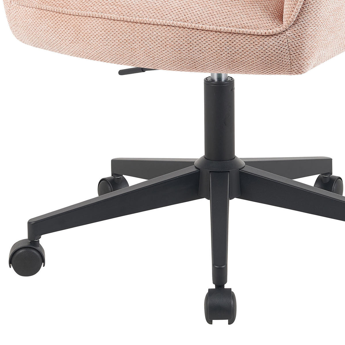 BÜROSTUHL Mika-Ilvy - Schwarz/Rosa, Textil/Metall (60/84/65cm) - DUBI Möbel