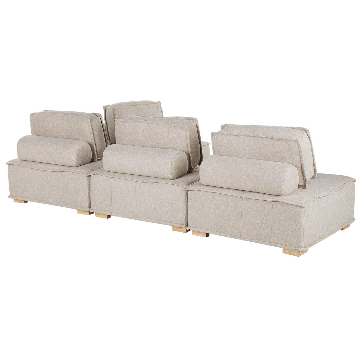 ECKSOFA Modul 4-Sitzer rechtsseitig Hellbeige Stoff Tibro - Beige/Braun, Textil (300/200cm) - Beliani