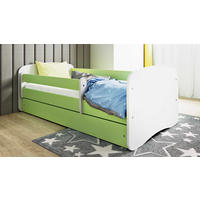KINDERBETT ohne Motiv 70x140 cm mit Matratze, Schublade, Rausfallschutz & Lattenrost, Grün - Grün, Holzwerkstoff (70/140cm) - RAUMHIRSCH FURNITURE