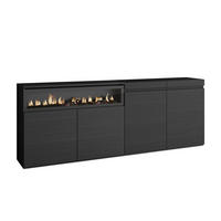 SIDEBOARD Elektrokamin, schwarz, 200/35/75cm - Schwarz, Holzwerkstoff (200/75/35cm) - Skraut Home