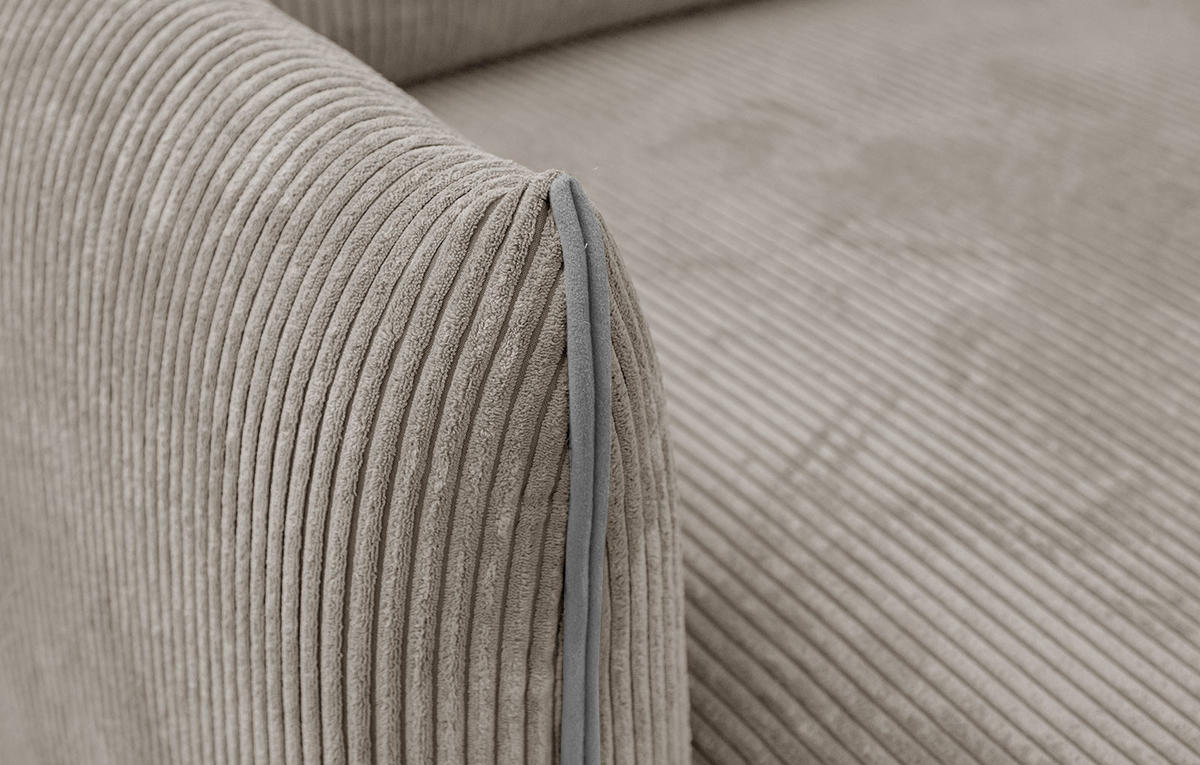 ECKSOFA TAUER 3-Sitzer, taupe - Taupe/Schwarz, Holzwerkstoff/Kunststoff (173/206cm) - Courtois Laville