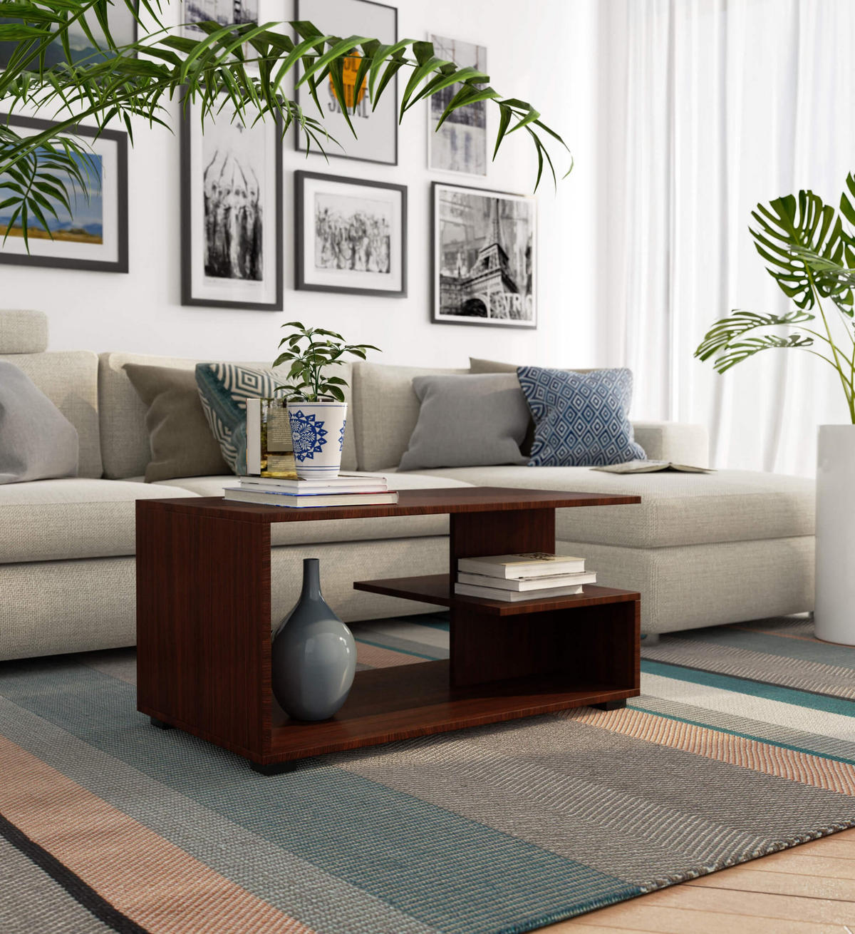 COUCHTISCH Dunkelbraun 45/90/51 - Dunkelbraun, Holzwerkstoff (51/90/45cm) - RAUMHIRSCH FURNITURE