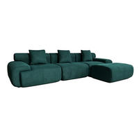 ECKSOFA Sheffield Grün 4/5-Sitzer Cord Modulbar - Grün, Kunststoff (312/104cm) - Concept Usine
