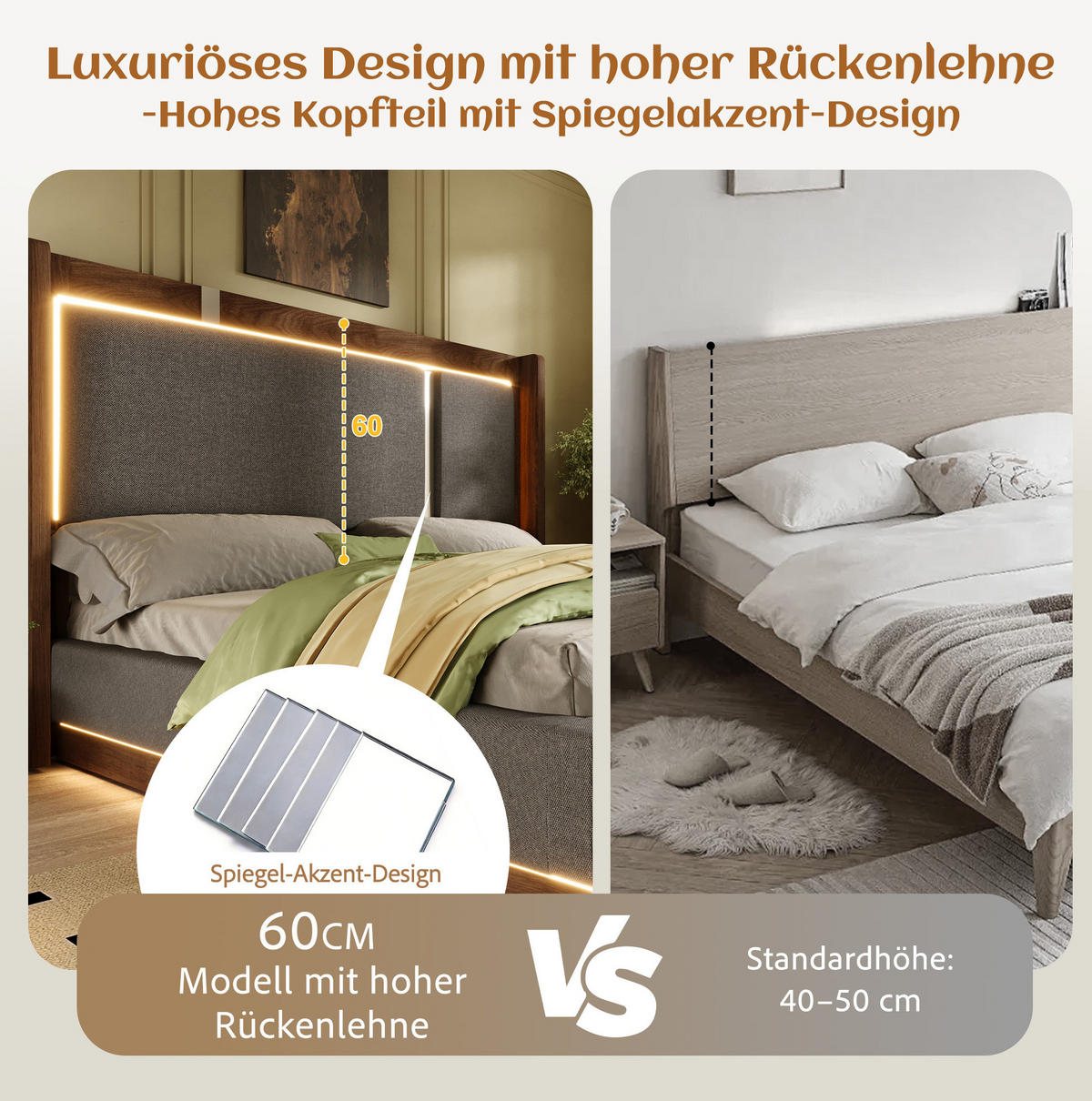 POLSTERBETT 140x190 cm in Grau mit LED-Beleuchtung und Stauraum - Grau, Textil (140/190cm) - IVMEU