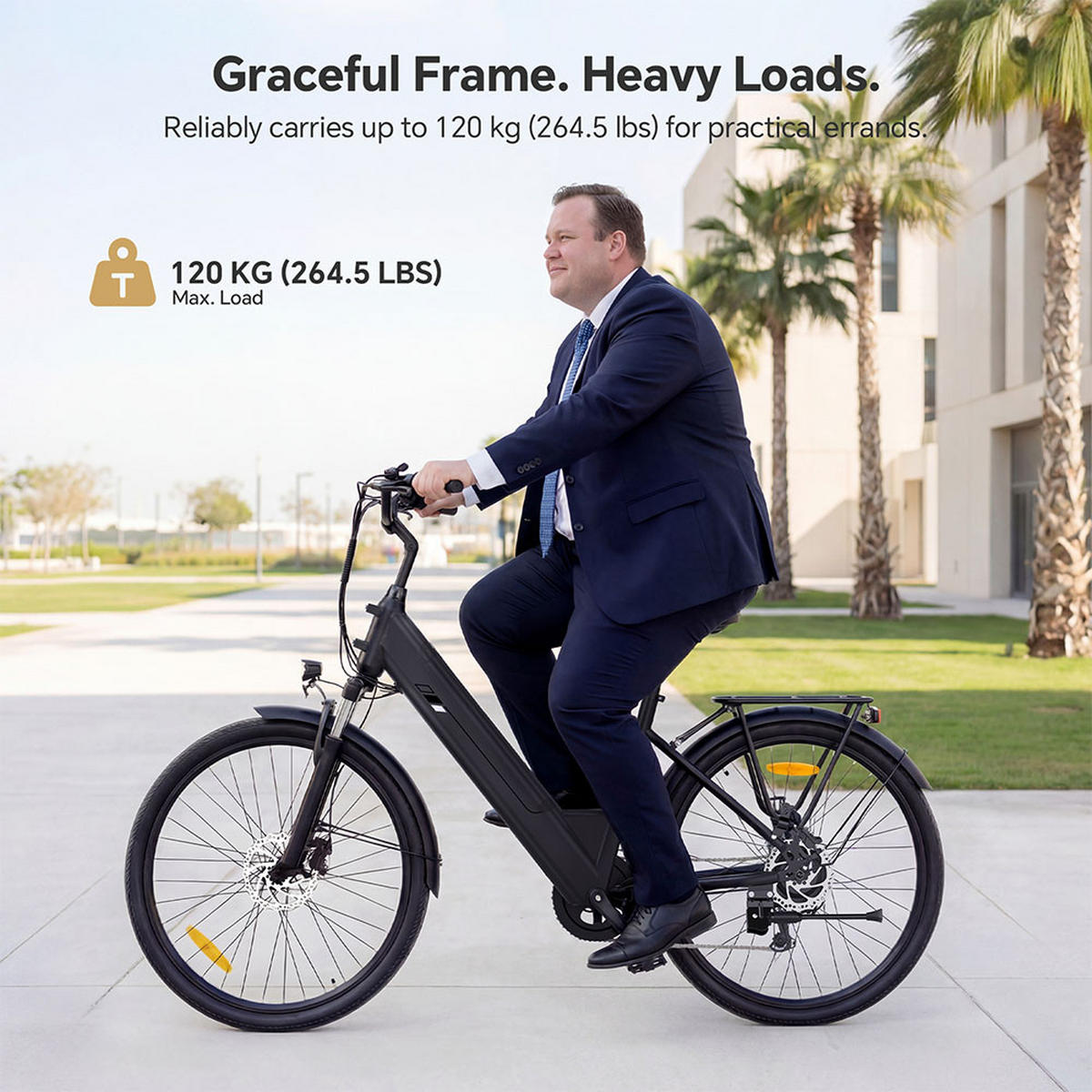 E-BIKE Touroll J2 ST Pro – 100km Reichweite, hydraulische Bremsen, Step-Thru Rahmen - Graphitfarben, Metall (120cm)