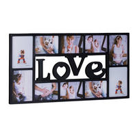 BILDERRAHMEN LOVE - Schwarz, Wellpappe/Kunststoff (36.5/2/72cm) - Relaxdays