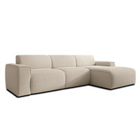 ECKSOFA L Form Didim mini Taupe 310/165/78 cm – stilvolle kleine Eckcouch R - Taupe/Schwarz, Kunststoff/Textil (310/165cm) - AX Living