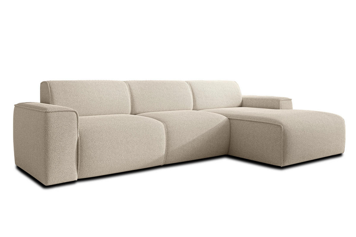 ECKSOFA L Form Didim mini Taupe 310/165/78 cm – stilvolle kleine Eckcouch R - Taupe/Schwarz, Kunststoff/Textil (310/165cm) - AX Living