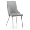 STUHL UNO gepolstert - hellgrau - Samt Velours - Silberfarben/Hellgrau, Textil/Metall (48/95/57cm) - NEW HOME