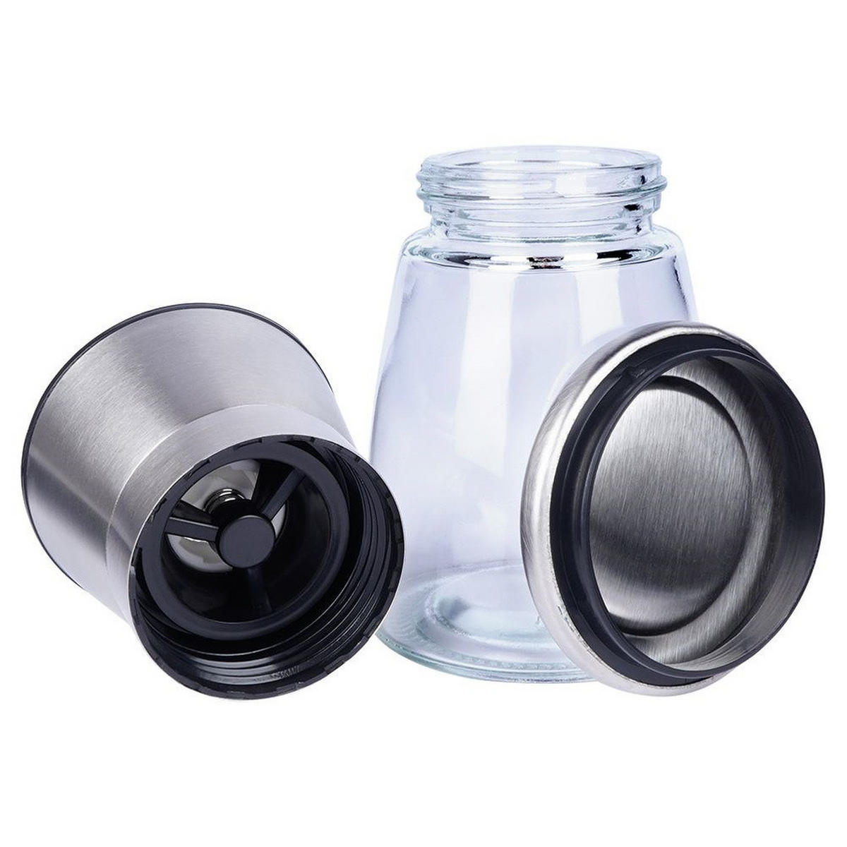 GEWÜRZMÜHLE Schwarz Silber Transparent - Silberfarben, Glas (6.5/13.5/6.5cm) - Orion 