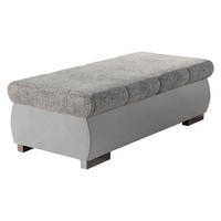 POLSTERHOCKER Bangkok Groß - Silberfarben/Hellgrau, Holz/Kunststoff (120/39/60cm) - MIRJAN24