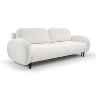 SOFA SOFT RunAgin Mit Schlaffunktion Und Bettkasten, PUR-Schaum, Schwarze Kunststofffüße, lose Rückenkissen, freistehend, 232x109x95 cm White - Weiß, Holz/Textil (232/95/109cm) - DomoHome