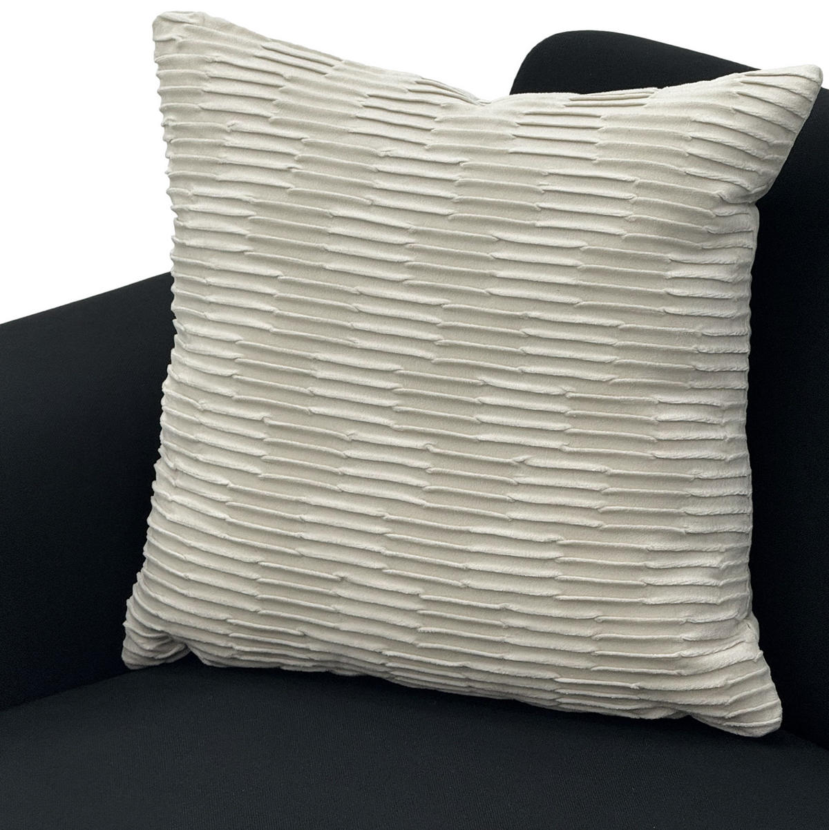 SOFA 2er-Set 172 cm Schwarz Stoff mit Metallfüßen - Schwarz, Holz (73.5/81.5/172.1cm) - Meubliv