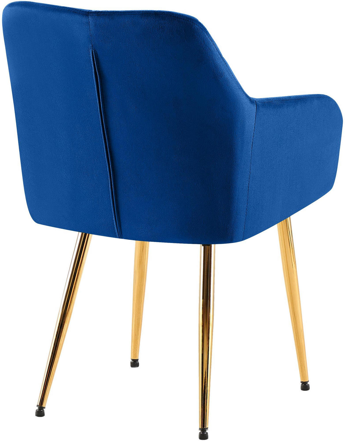 ARMLEHNENSTUHL 2er Set Samt Dunkelblau - Goldfarben/Dunkelblau, Textil (53/83/61cm) - CLP