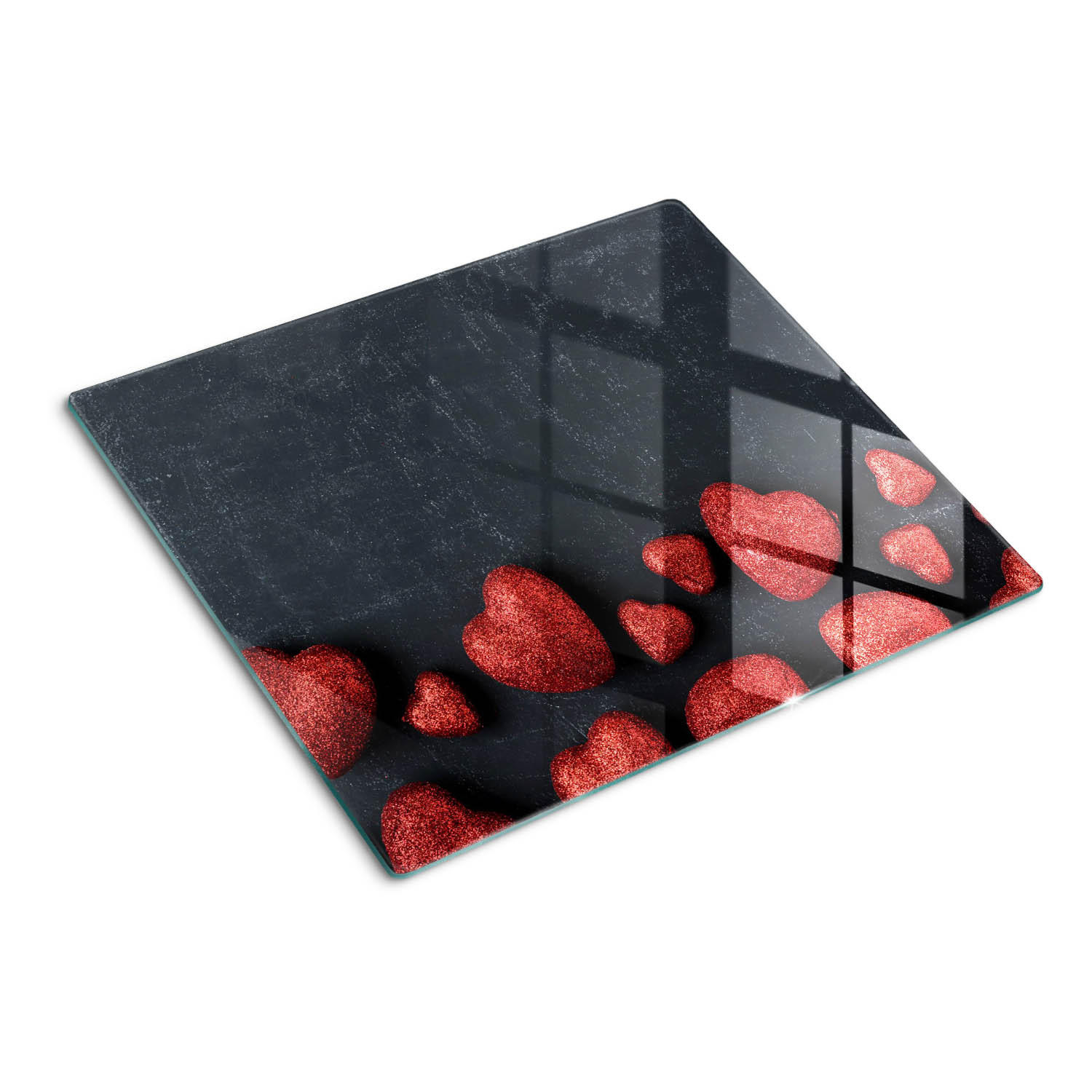 GLASPLATTE 60x52 cm Tisch der Herzen - Rot, Glas (60/0.4/52cm) - TULUP