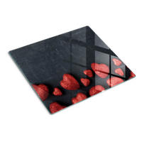 GLASPLATTE 60x52 cm Tisch der Herzen - Rot, Glas (60/0.4/52cm) - TULUP