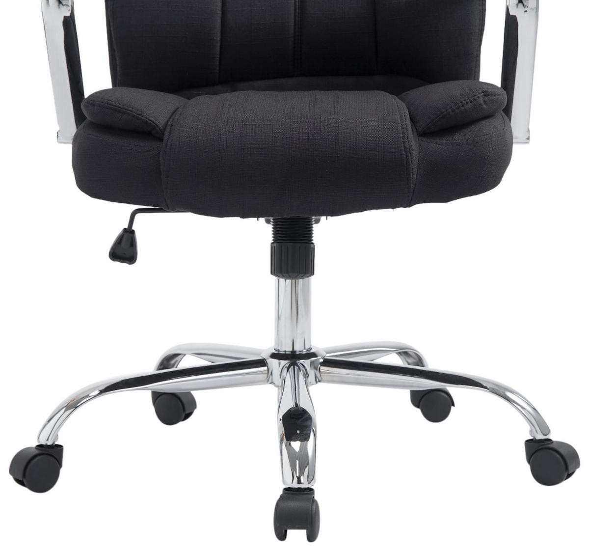 BÜROSTUHL JUBEL Stoff 115x62x70 Schwarz Stoff Metall - Schwarz, Textil/Metall (62/115/70cm) - DELUKE