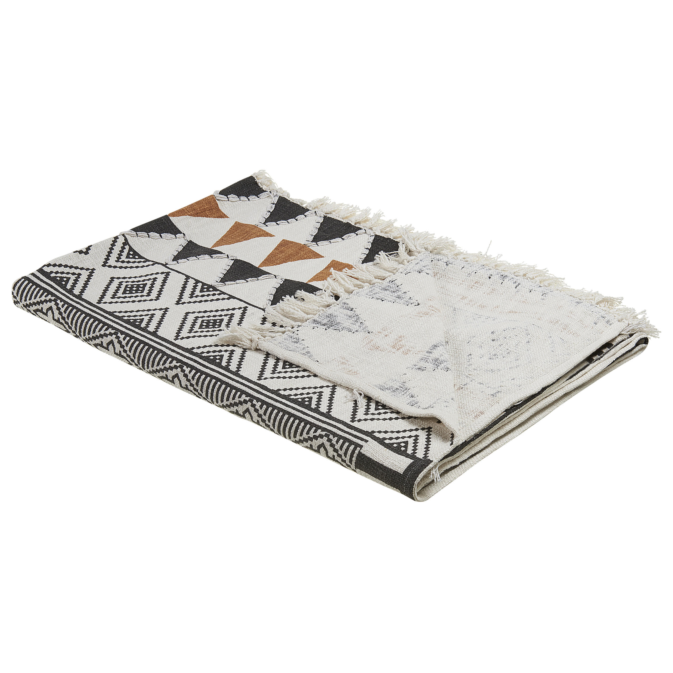 DECKE Senfgelb Prodatur 130/180 cm - Dunkelgelb, Naturmaterialen/Textil (130/180cm) - Beliani