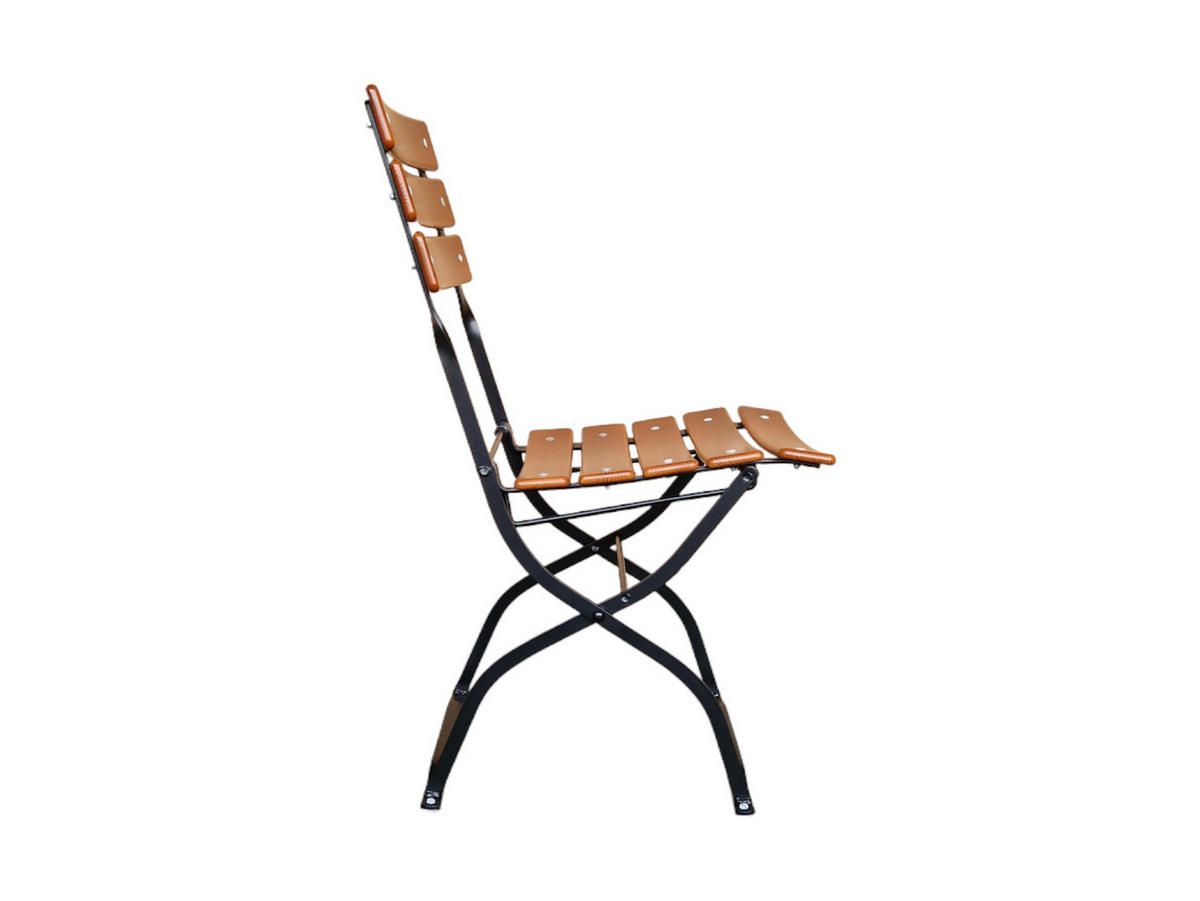 BIERGARTENSTUHL BERGWIESE 1-Sitzer 89x40x42cm Eschenholz Schwarz/Braun - Braun, Holz (40/89/42cm) - CHEFGASTRO